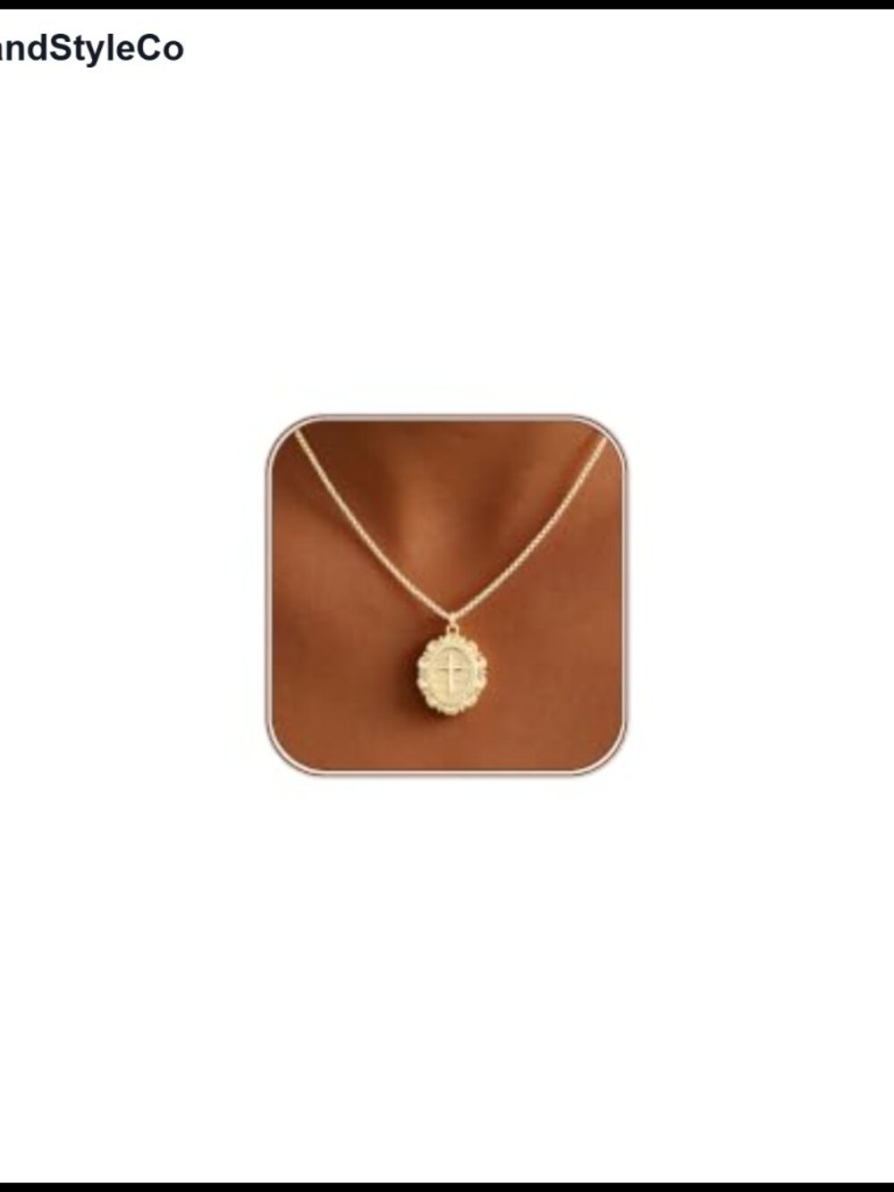 Women's 14K Gold Plated Chunky Cross Necklace, Paperclip Chain, Lobster Clasp